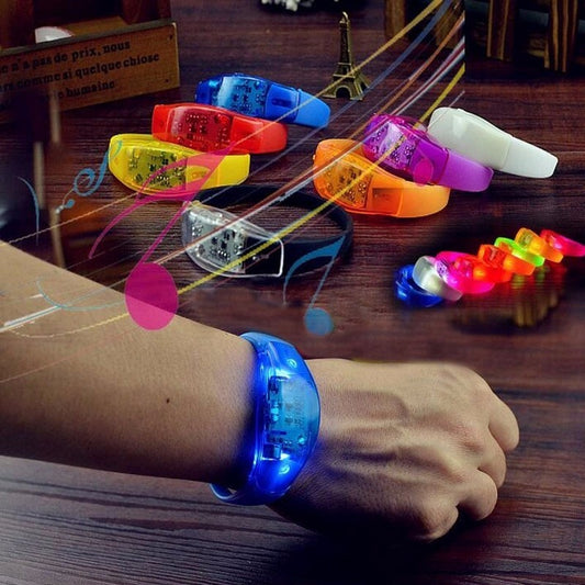 Customizable Sound-Activated LED Bracelet – Transparent Shell