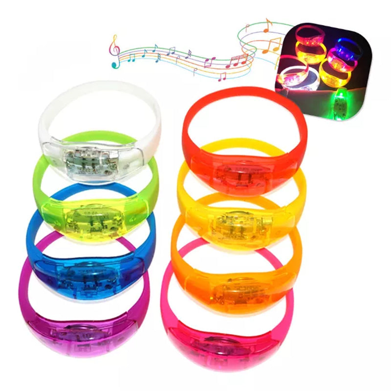 Customizable Sound-Activated LED Bracelet – Transparent Shell
