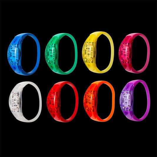 Customizable Sound-Activated LED Bracelet – Transparent Shell