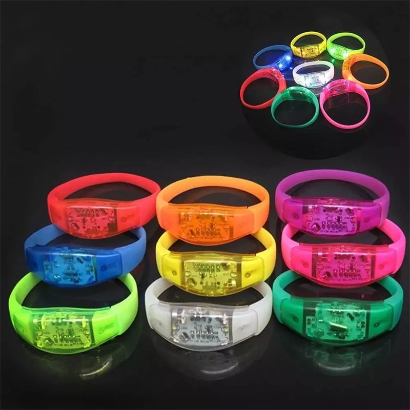Customizable Sound-Activated LED Bracelet – Transparent Shell