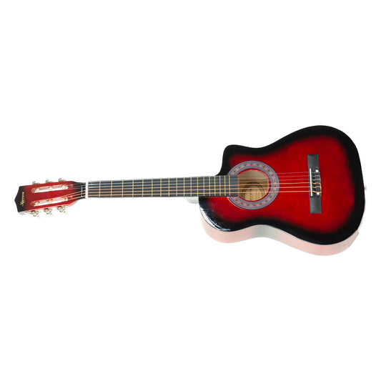 NNEDPE Karrera 38in Pro Cutaway Acoustic Guitar with guitar bag - Red Burst