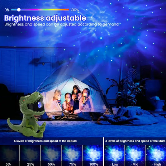 Dinosaur Star Projector Night Light – T-Rex LED Nebula Lamp